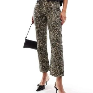 Mango Leopard Print Jeans Size 12